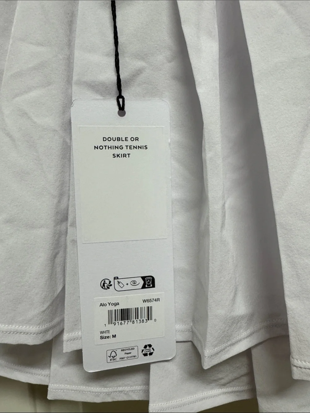 alo White Double or Nothing Tennis Skirt